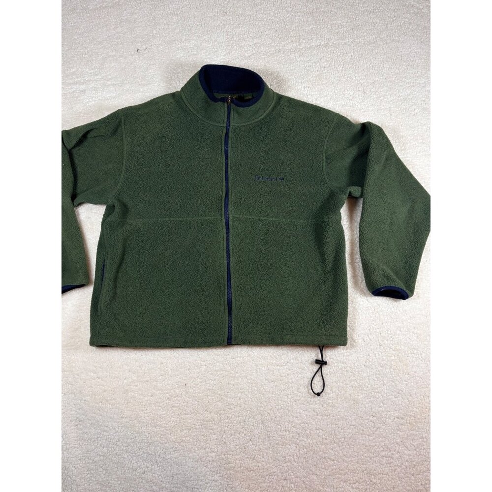 Timberland Men Green Fleece Sweatshirt Weather Gear Medium Size